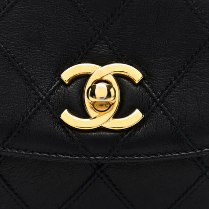 Chanel Calfskin Quilted Flap Waist Belt Bag 85 34 Black 8 of 10