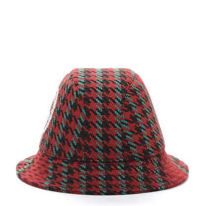 Gucci Tweed Wool Houndstooth Interlocking G Bucket Hat S Red Green 3 of 11