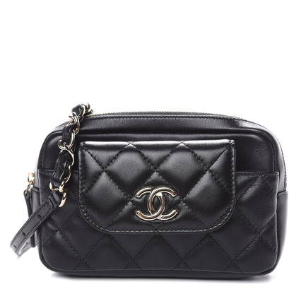 Chanel Lambskin Quilted Waist Bag Black 1 of 14