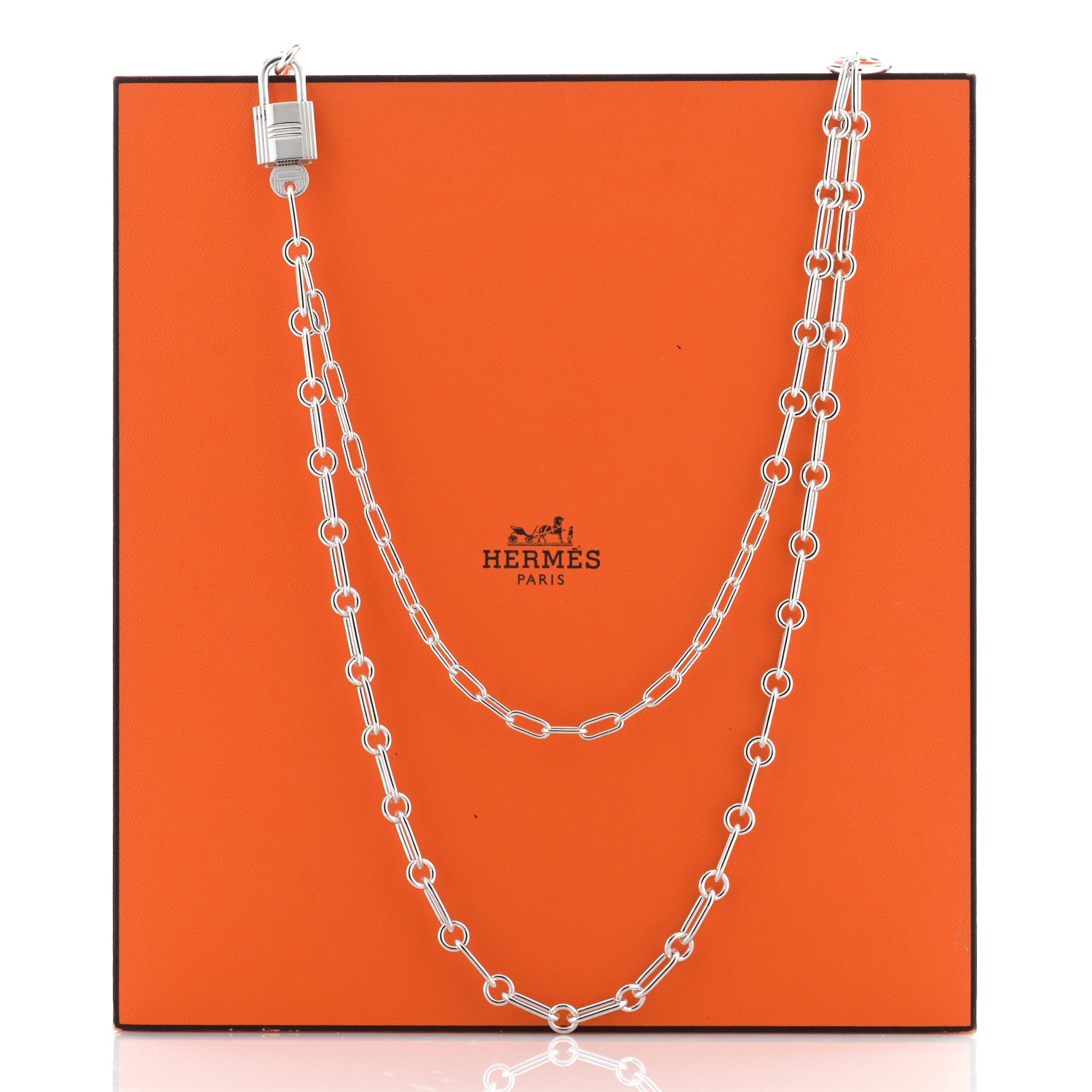 Hermes Sterling Silver GM Alphakelly Necklace 5 of 5