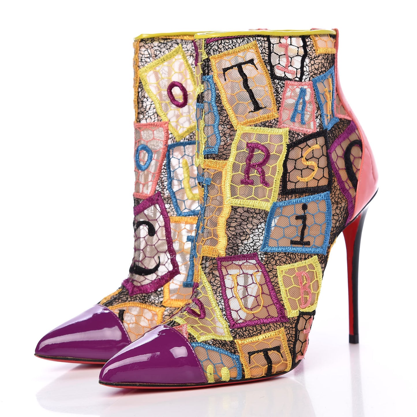 Patent Lace Gipsybootie 100 Ankle Boots 39.5 Multicolor