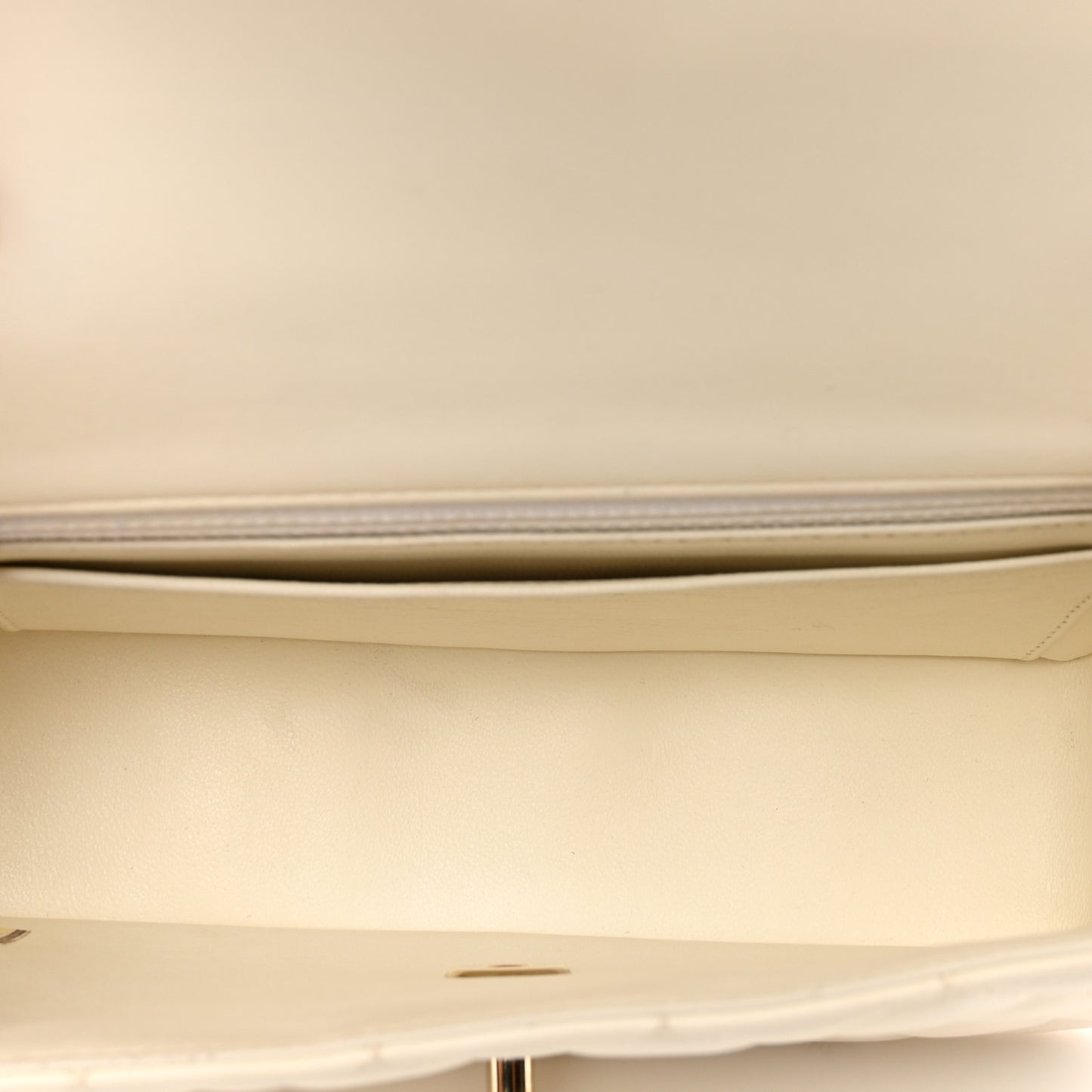 Lambskin Quilted Mini Rectangular Flap White