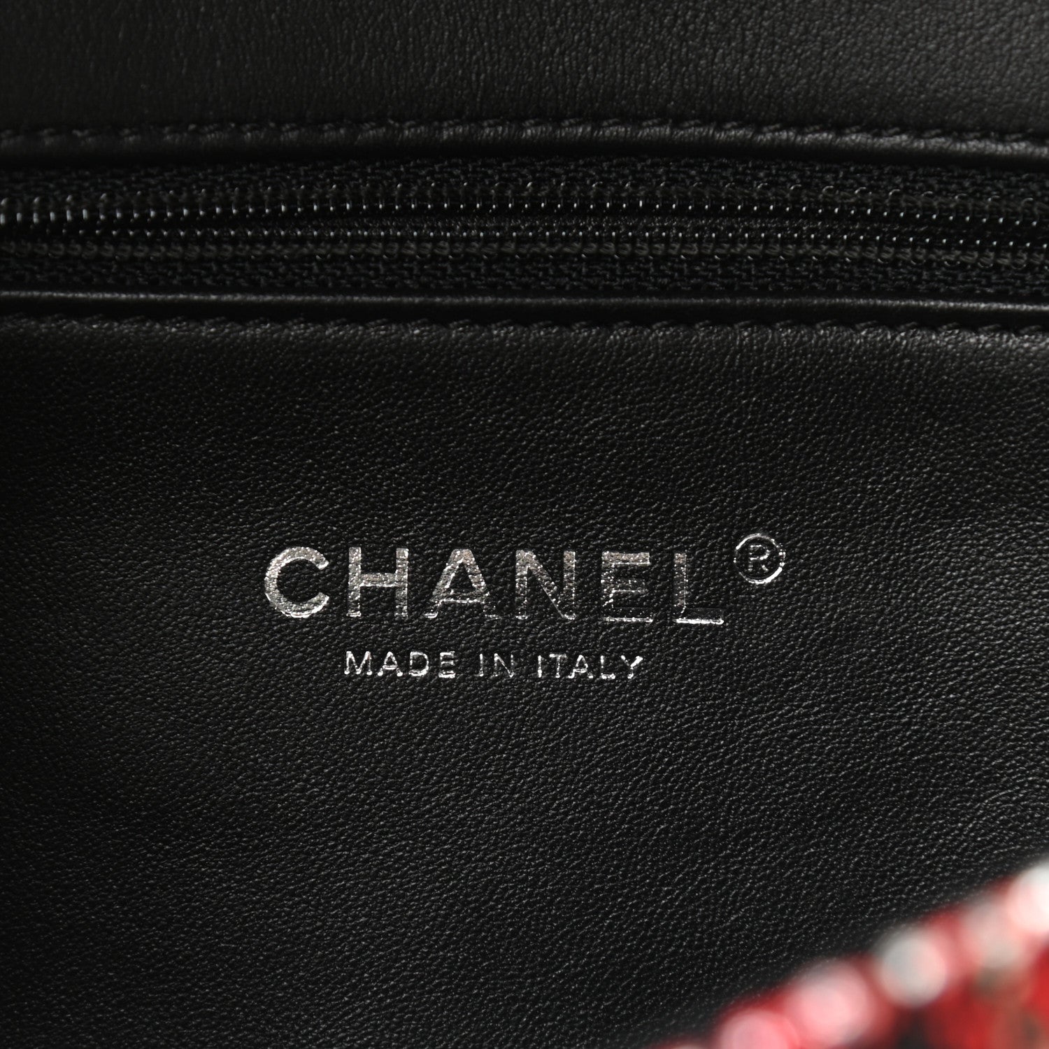 Chanel Tweed Lambskin Quilted Small CC Filigree Flap Red Black 6 of 9