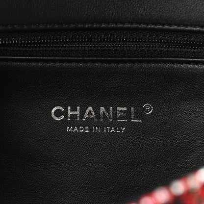 Chanel Tweed Lambskin Quilted Small CC Filigree Flap Red Black 6 of 9