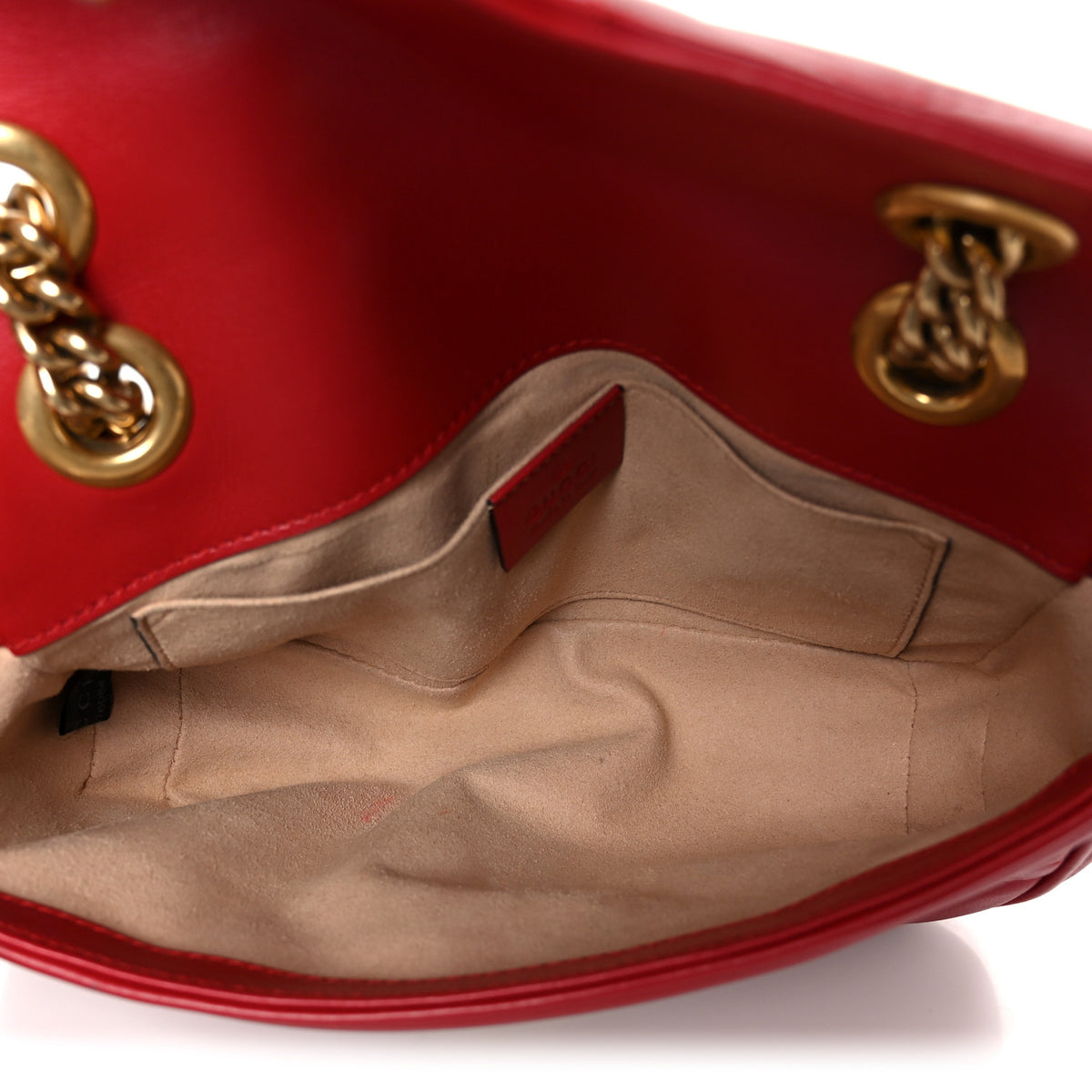 Gucci Calfskin Matelasse Mini GG Marmont Shoulder Bag Hibiscus Red 5 of 11