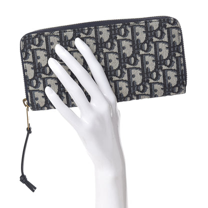Christian Dior Oblique Zip Around Wallet Blue 2 of 8