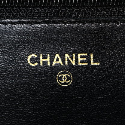 Chanel Lambskin Quilted Wallet On Chain WOC Black 6 of 13