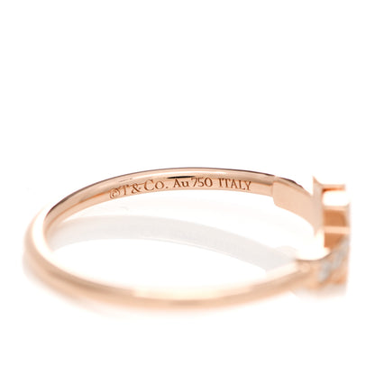 Tiffany 18K Rose Gold Diamond T Wire Ring 57 8 4 of 5