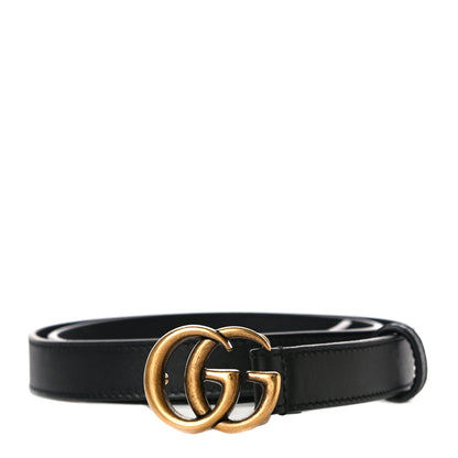 Gucci Calfskin Double G 20mm Belt 80 32 Black 1 of 8