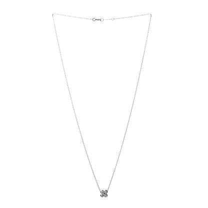 Tiffany 18K Yellow Gold Diamond Flower Pendant Necklace 3 of 4