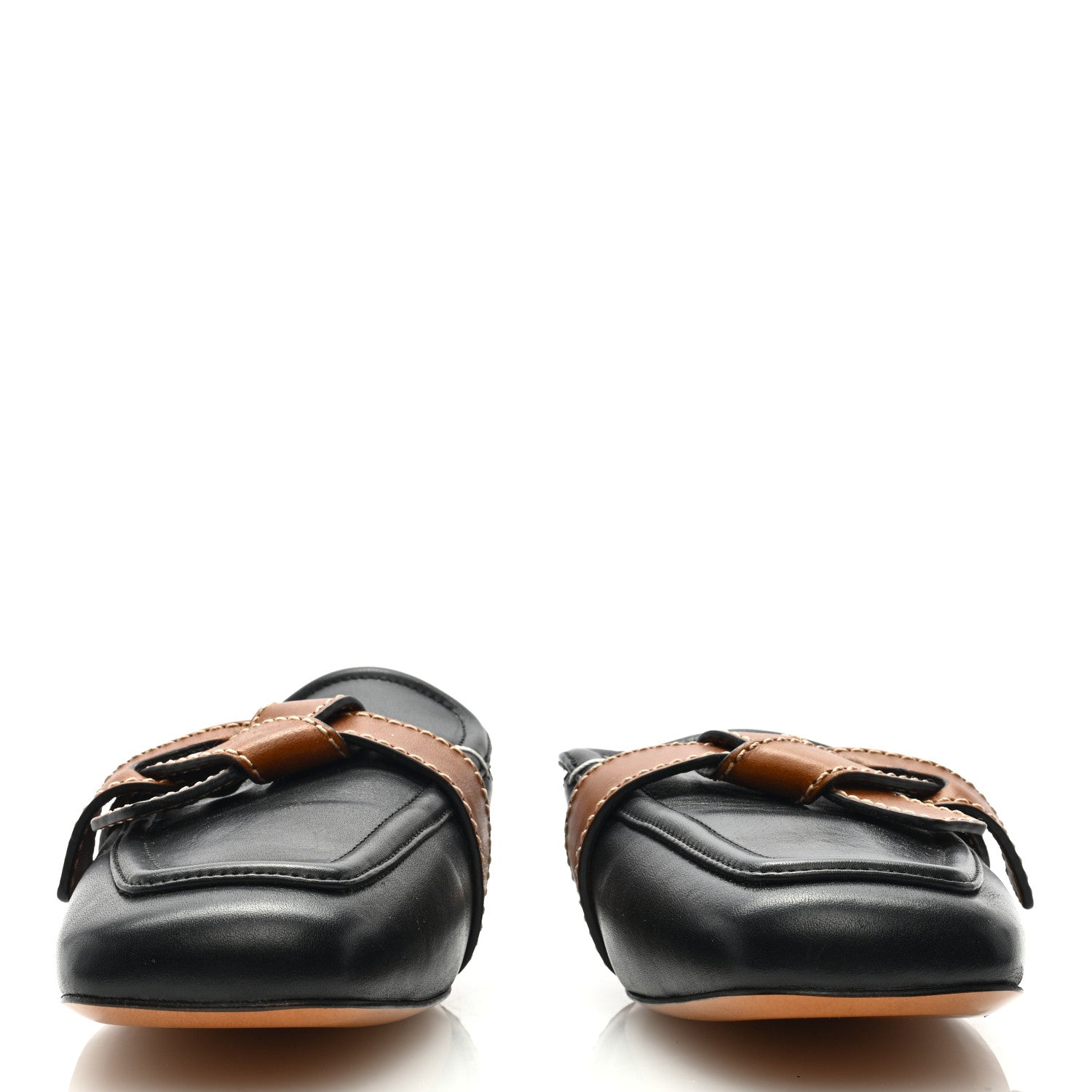 Loewe Calfskin Gate Mules 38 Black Tan 2 of 7