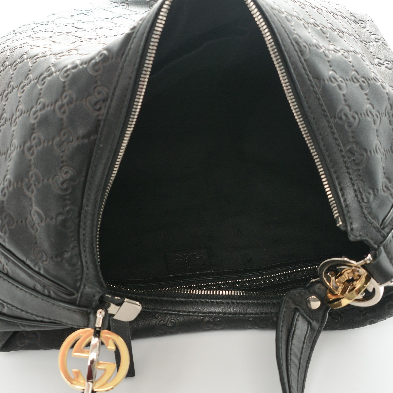 Gucci Guccissima Large GG Twins Hobo Black 5 of 7