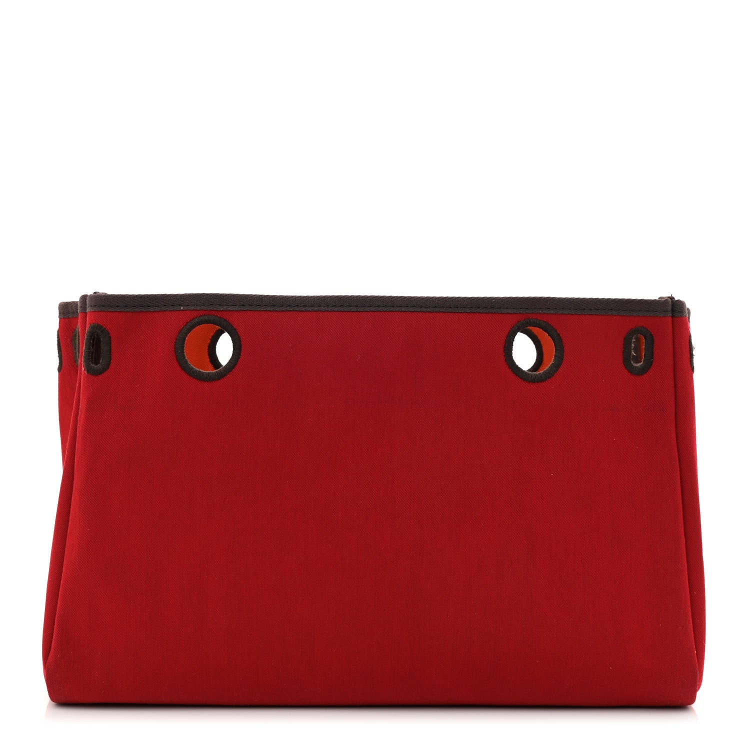Hermes Toile Vache Calfskin Herbag Cabas PM Orange Red 12 of 19
