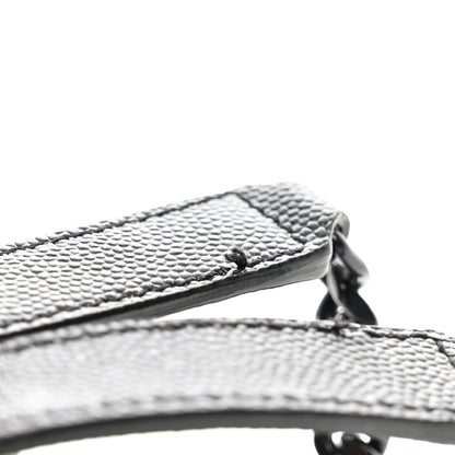 Saint Laurent Grain De Poudre Textured Mixed Matelasse Triquilt Medium Monogram Monochrome Satchel Black 11 of 12