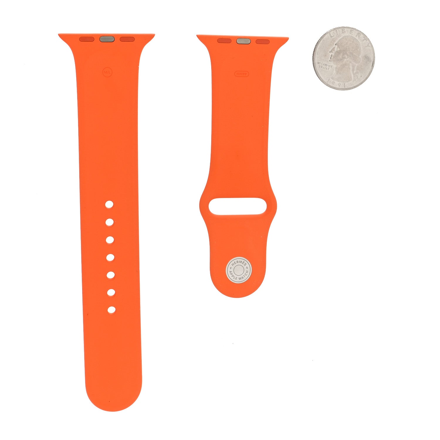Hermes Silicone 44mm Apple Sports Watch Single Tour Band M/L Orange 2 of 5