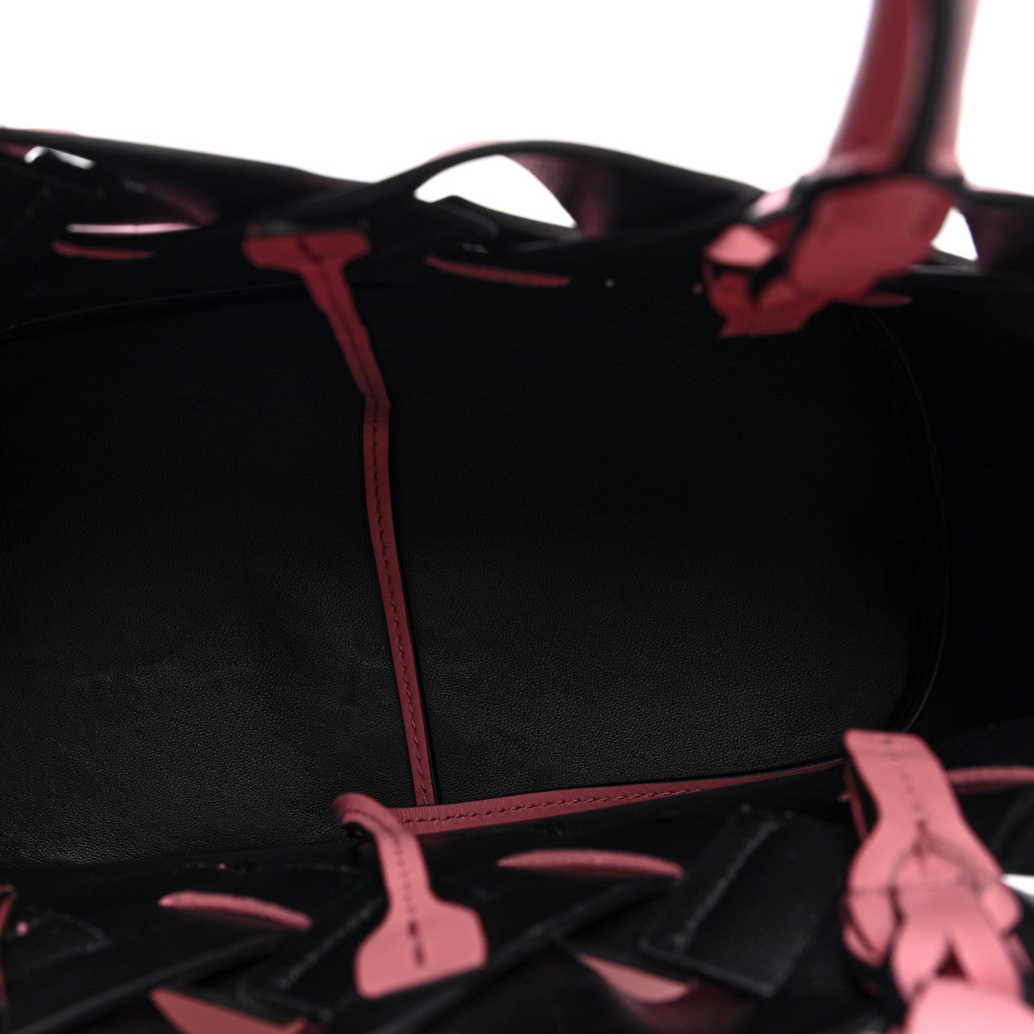 Prada Vitello Intreccio Tote Bag Petalo Black 5 of 9