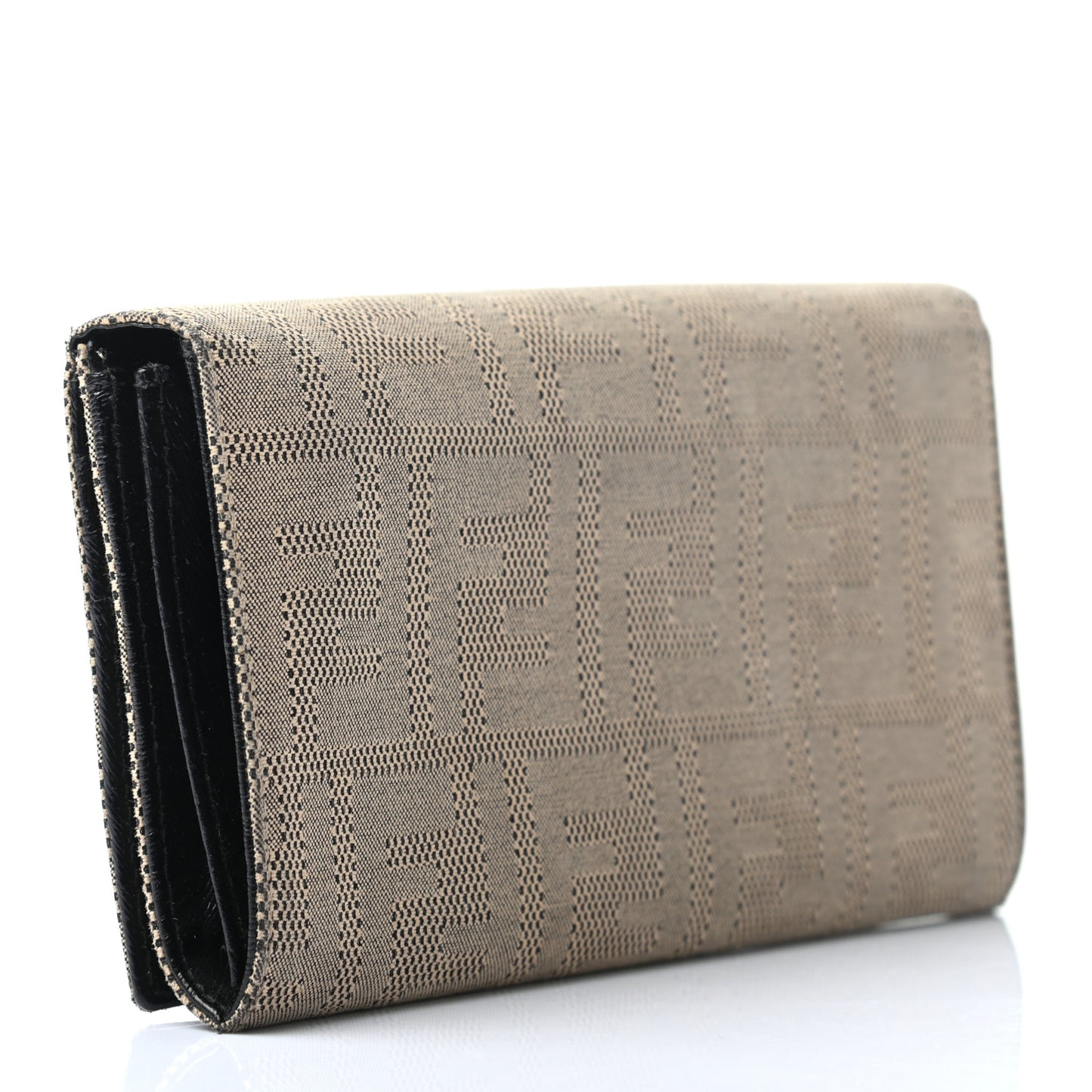 Zucca Shadow Continental Wallet Beige Black