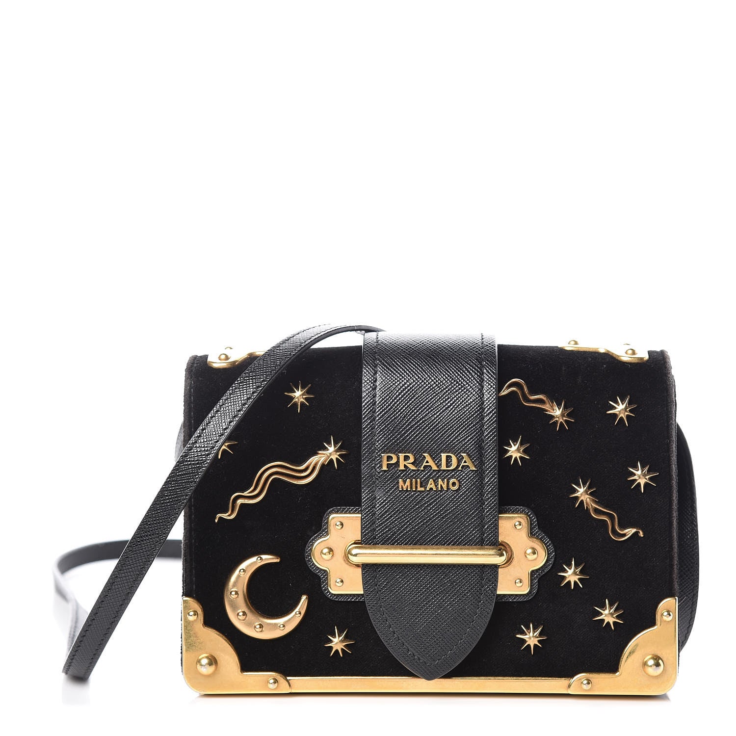 Prada Velvet Cahier Astrology Bag Black 1 of 11
