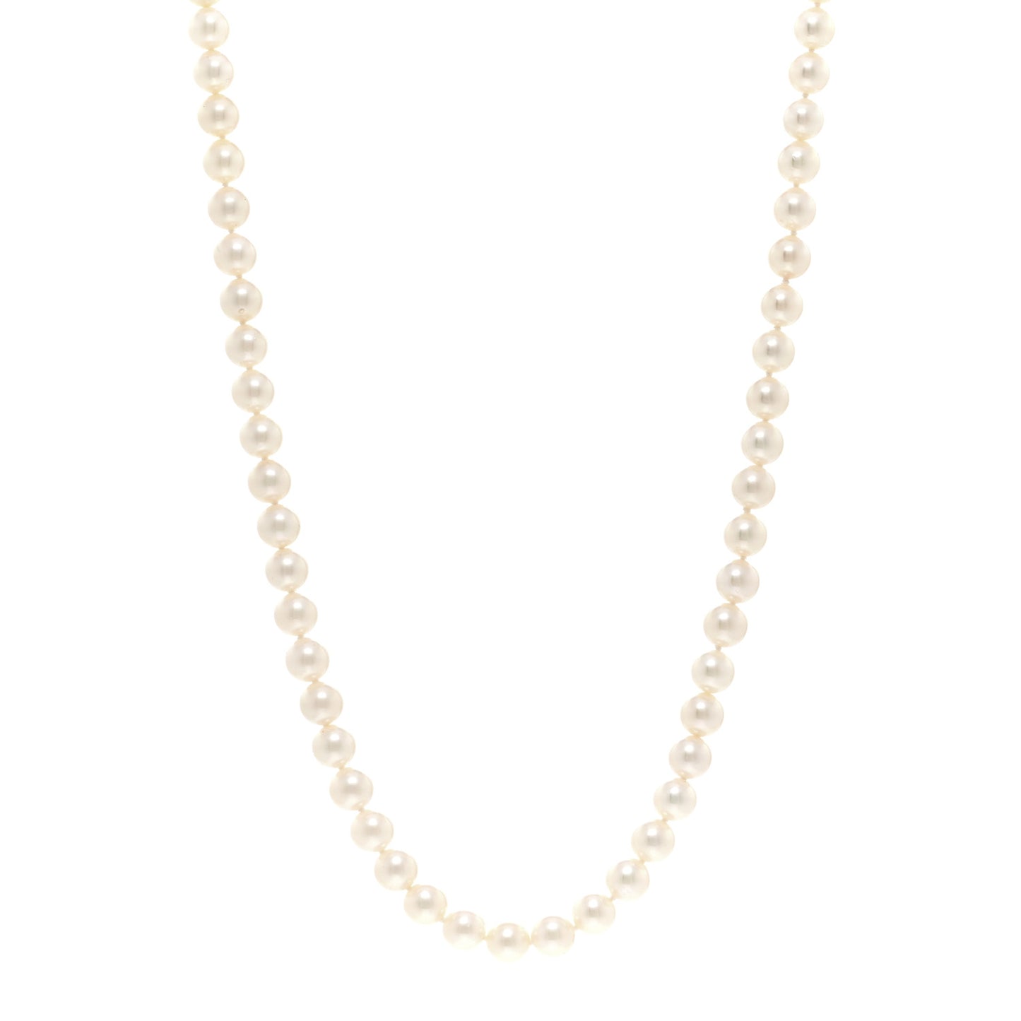 18K Yellow Gold Akoya Cultured Pearl 6.5-7mm Strand Necklace