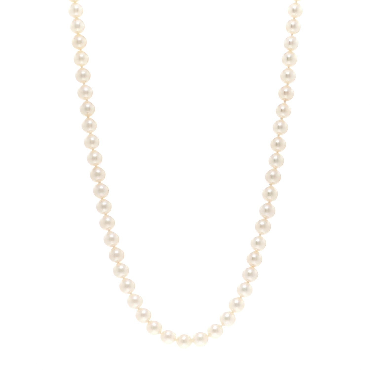 Mikimoto 18K Yellow Gold Akoya Cultured Pearl 6.5-7mm Strand Necklace 1 of 5