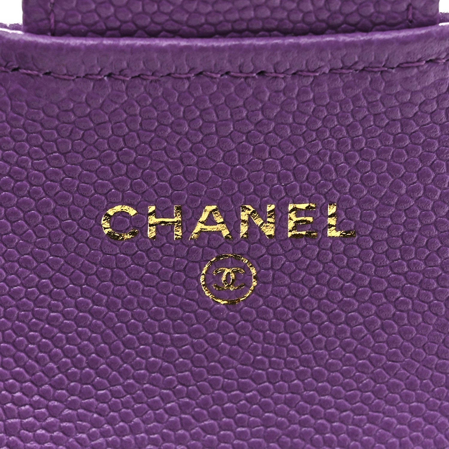 Chanel Caviar Quilted Flap Card Holder Wallet Purple 1775154