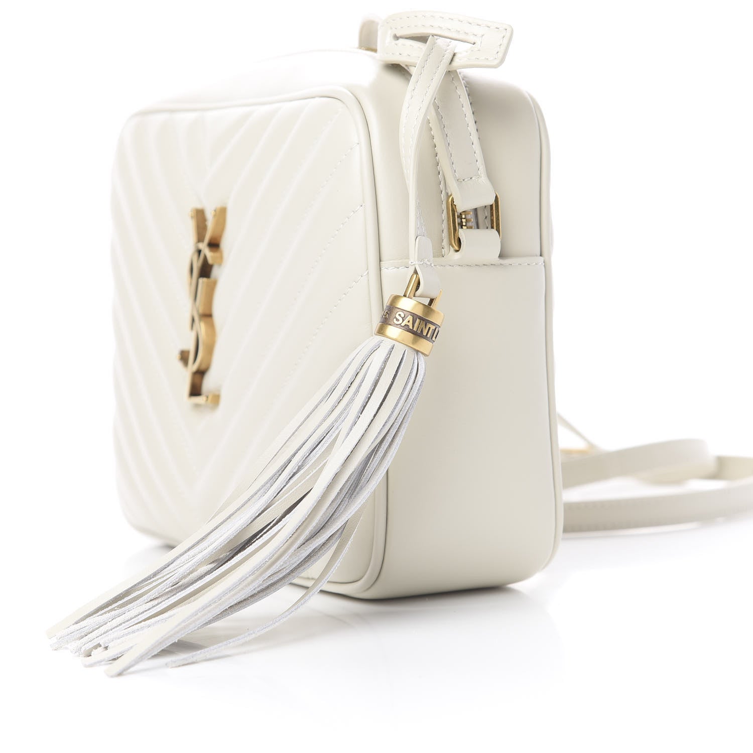 Saint Laurent Calfskin Matelasse Monogram Lou Camera Bag Crema Soft 12 of 13