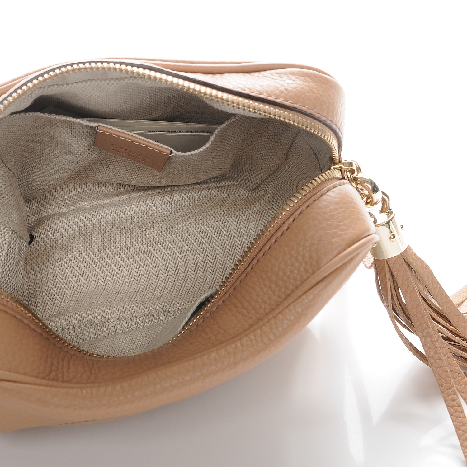 Gucci Pebbled Calfskin Small Soho Disco Bag Rose Beige 5 of 7
