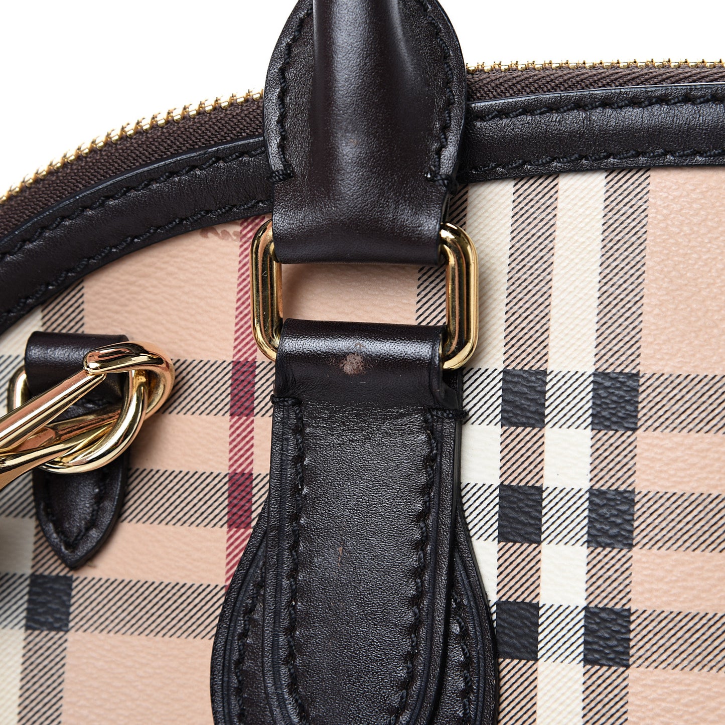 Haymarket Check Small Orchard Bowling Bag Chocolate