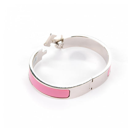Hermes Narrow Enamel Clic Clac H Bracelet PM Rose Velours 4 of 5