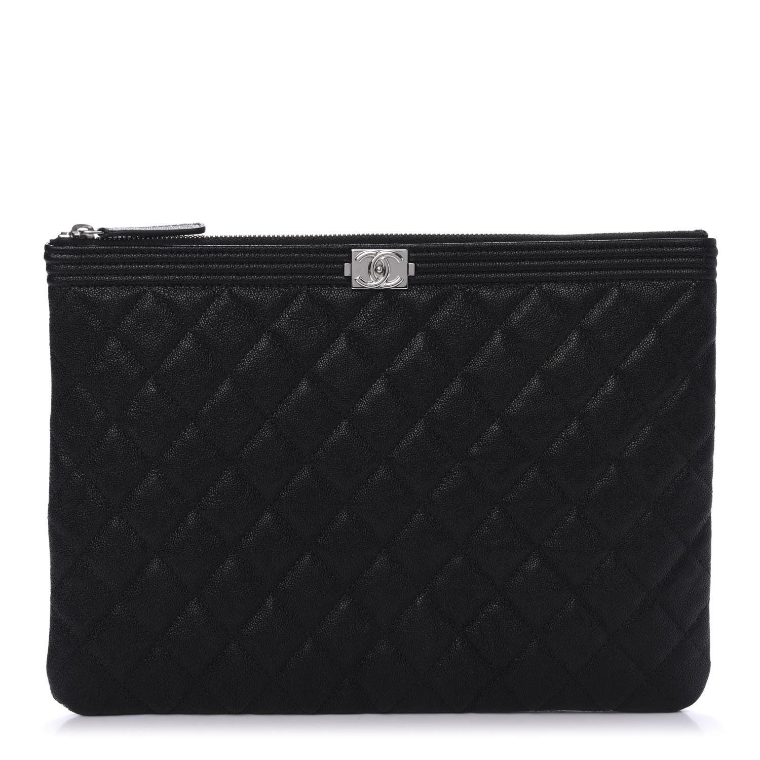 Chanel Iridescent Caviar Quilted Medium Boy Cosmetic Case Black 1 of 10