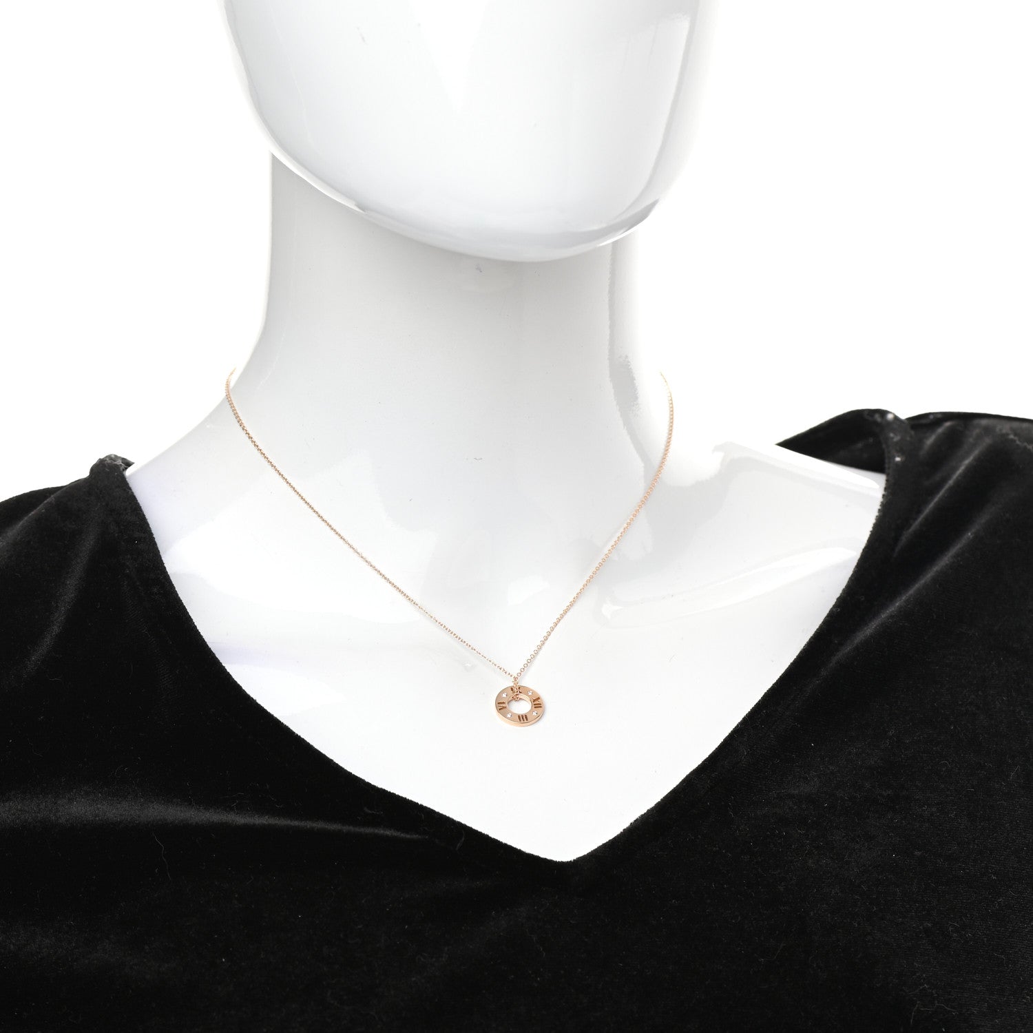 Tiffany 18K Rose Gold Diamond Atlas Pierced Pendant Necklace 2 of 7