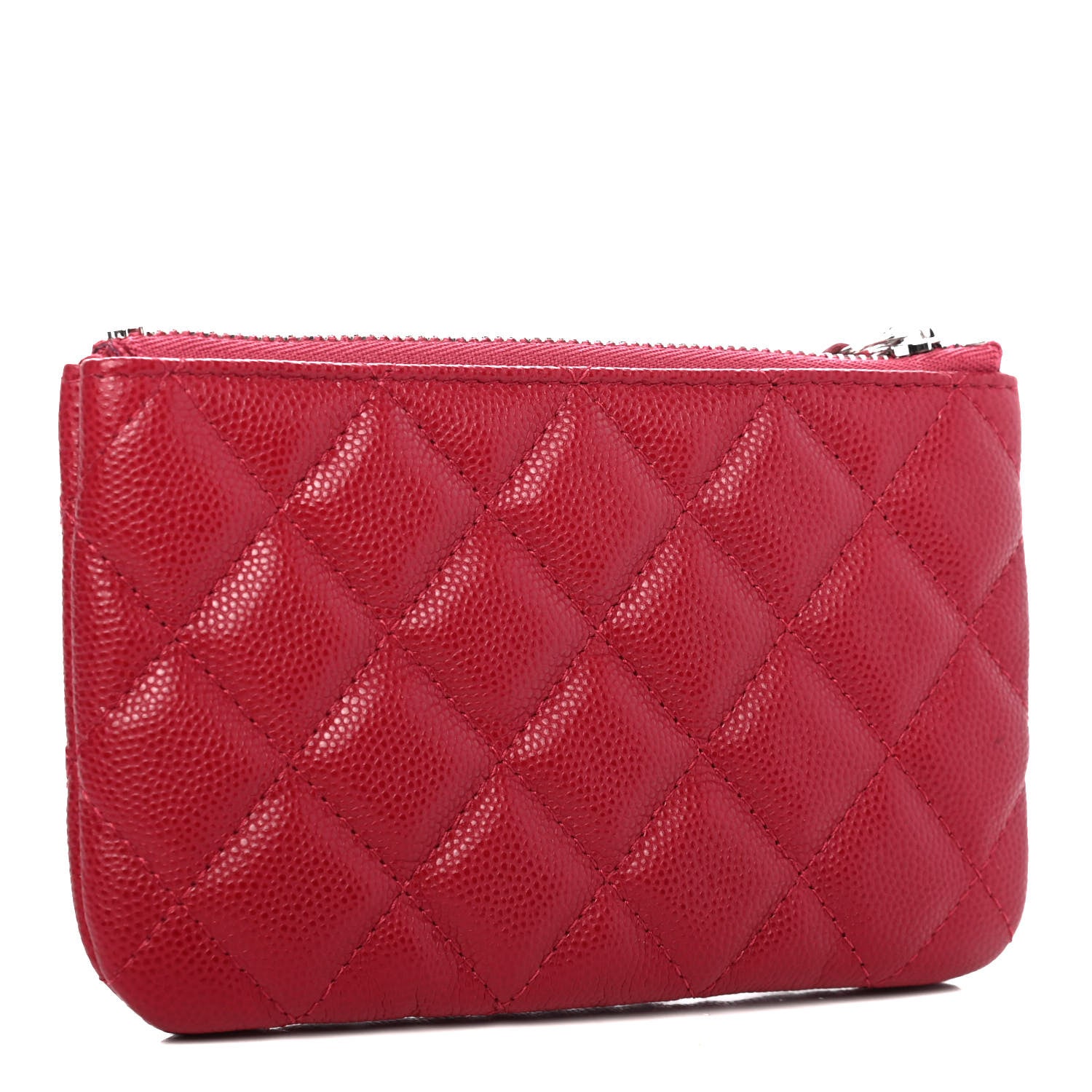 Chanel Caviar Quilted Small Cosmetic Case Dark Pink 2 of 4