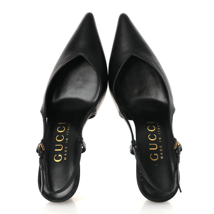 Gucci Calfskin Slingback Pumps 36.5 Black 2 of 11