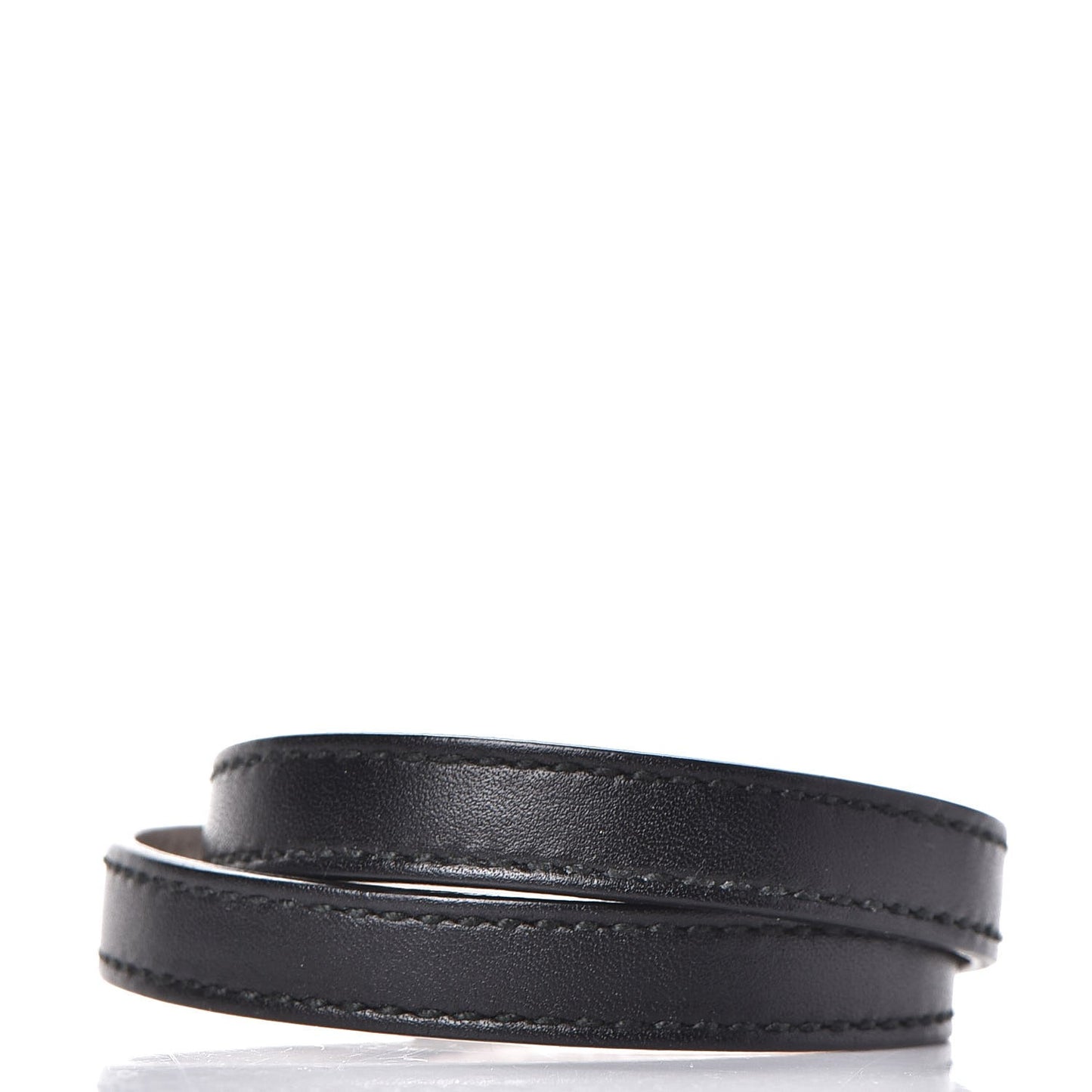 Calfskin Serpenti Forever Double Coil Bracelet M Black