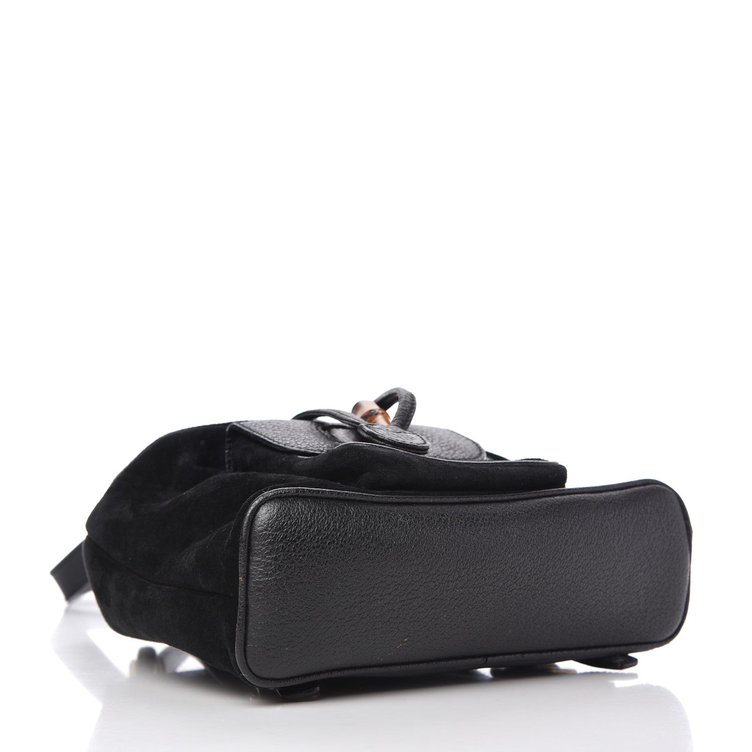 Gucci Calfskin Suede Bamboo Backpack Black 4 of 9