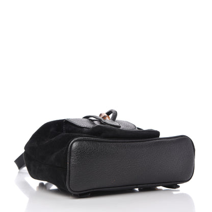 Gucci Calfskin Suede Bamboo Backpack Black 4 of 9