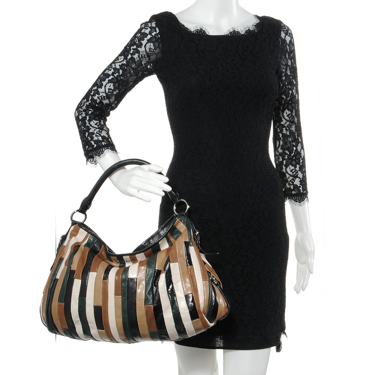 Miu Miu Nappa Leather Large Patchwork Tote Terra 2 of 10