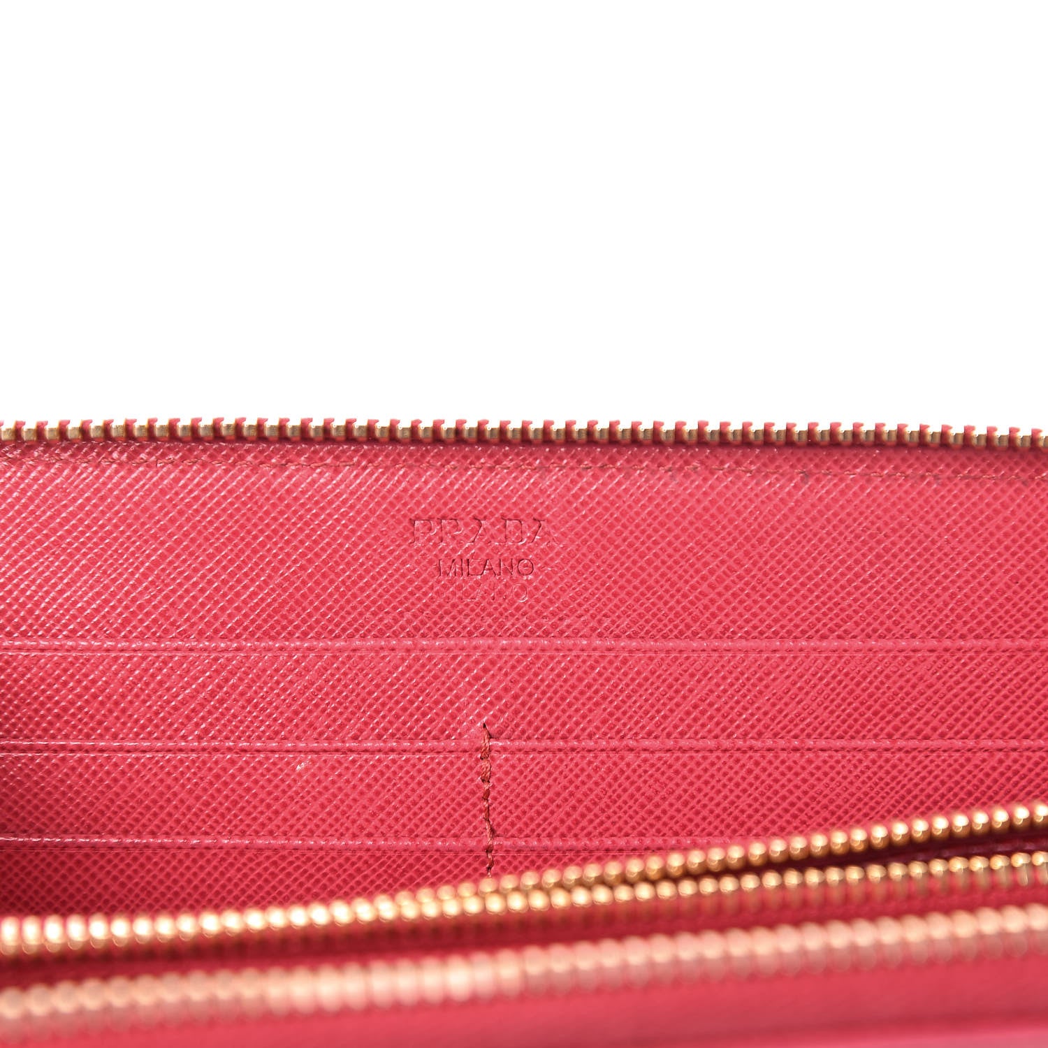 Prada Saffiano Zip Around Wallet Peonia 6 of 19