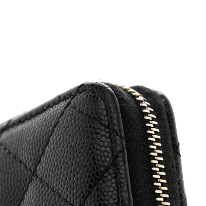 Chanel Caviar Quilted Zip Card Holder Black 10 of 12