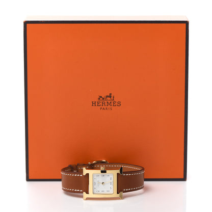 Hermes Stainless Steel Barenia 21mm Heure H Hour Quartz Watch Fauve 6 of 6