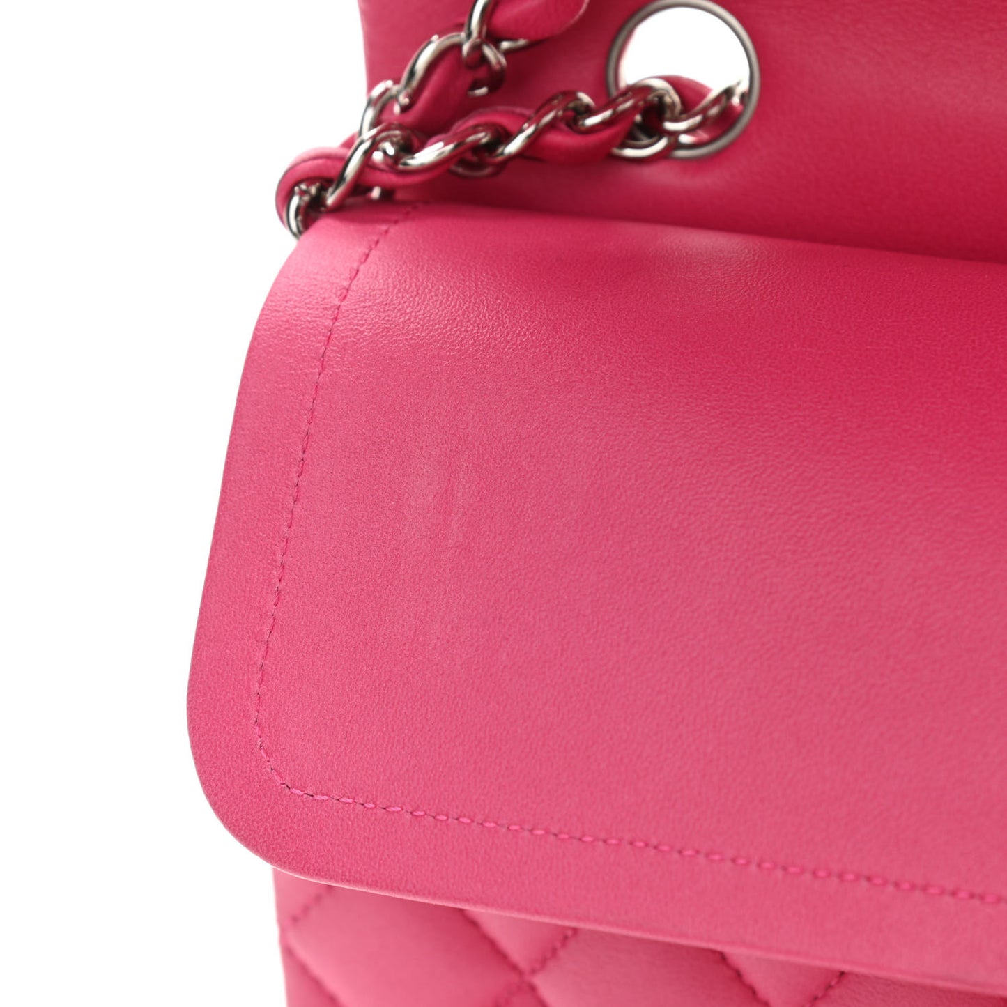 Lambskin Quilted Medium Double Flap Pink