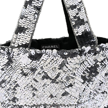 Chanel Satin Sequin Mini Tote Blue 8 of 10