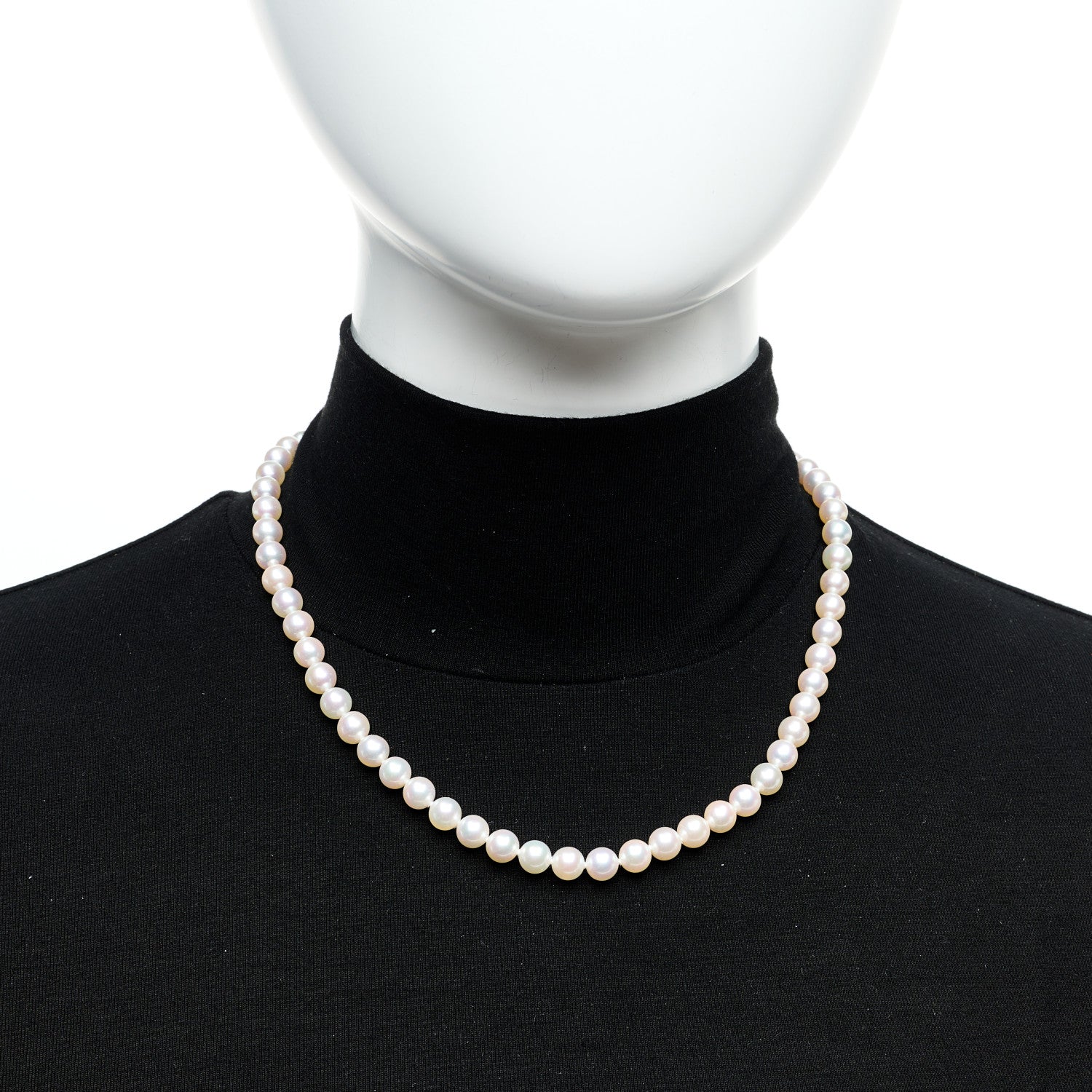 Mikimoto 18K White Gold Akoya Cultured Pearl 6.5-7mm Strand Necklace 18" 2 of 4