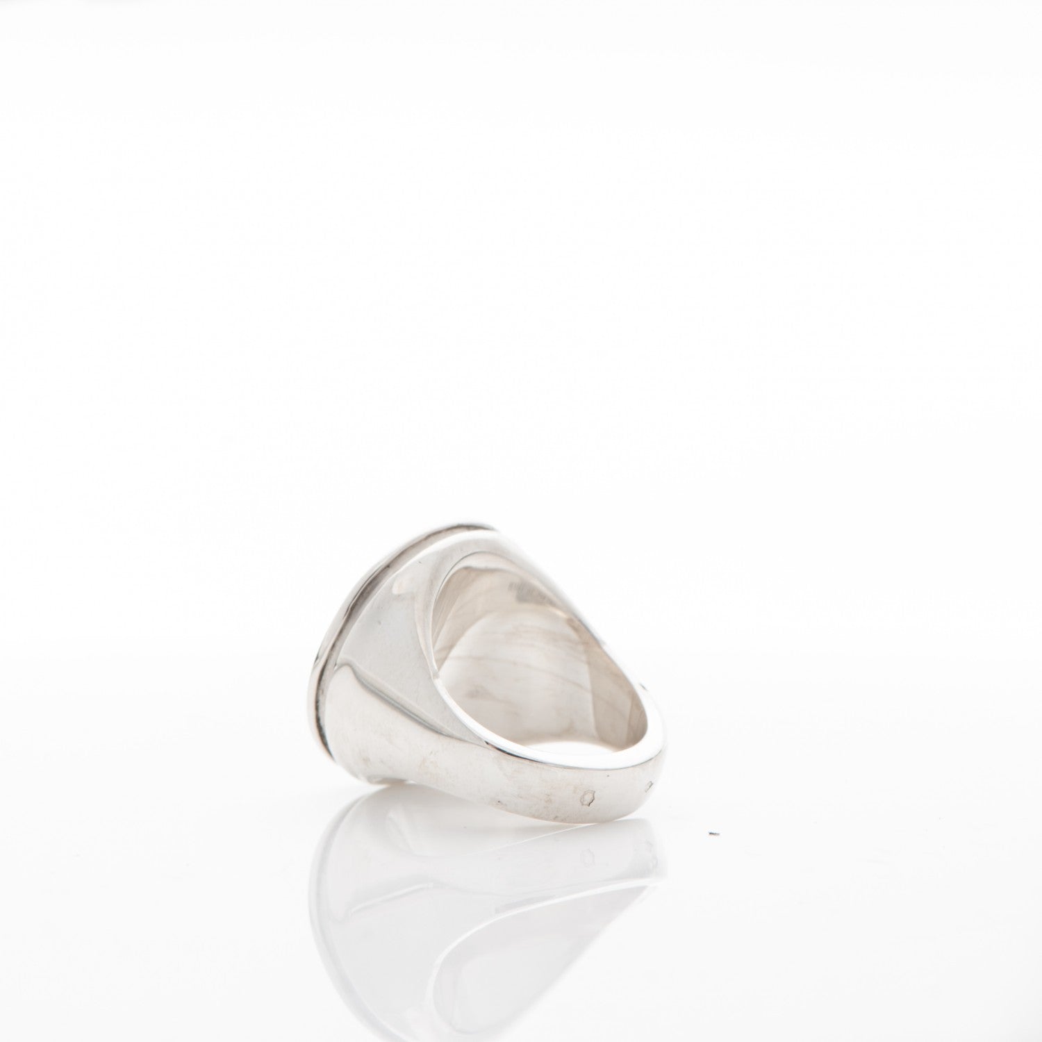 Hermes Sterling Silver Enamel Ring 52 6.25 Black 3 of 4