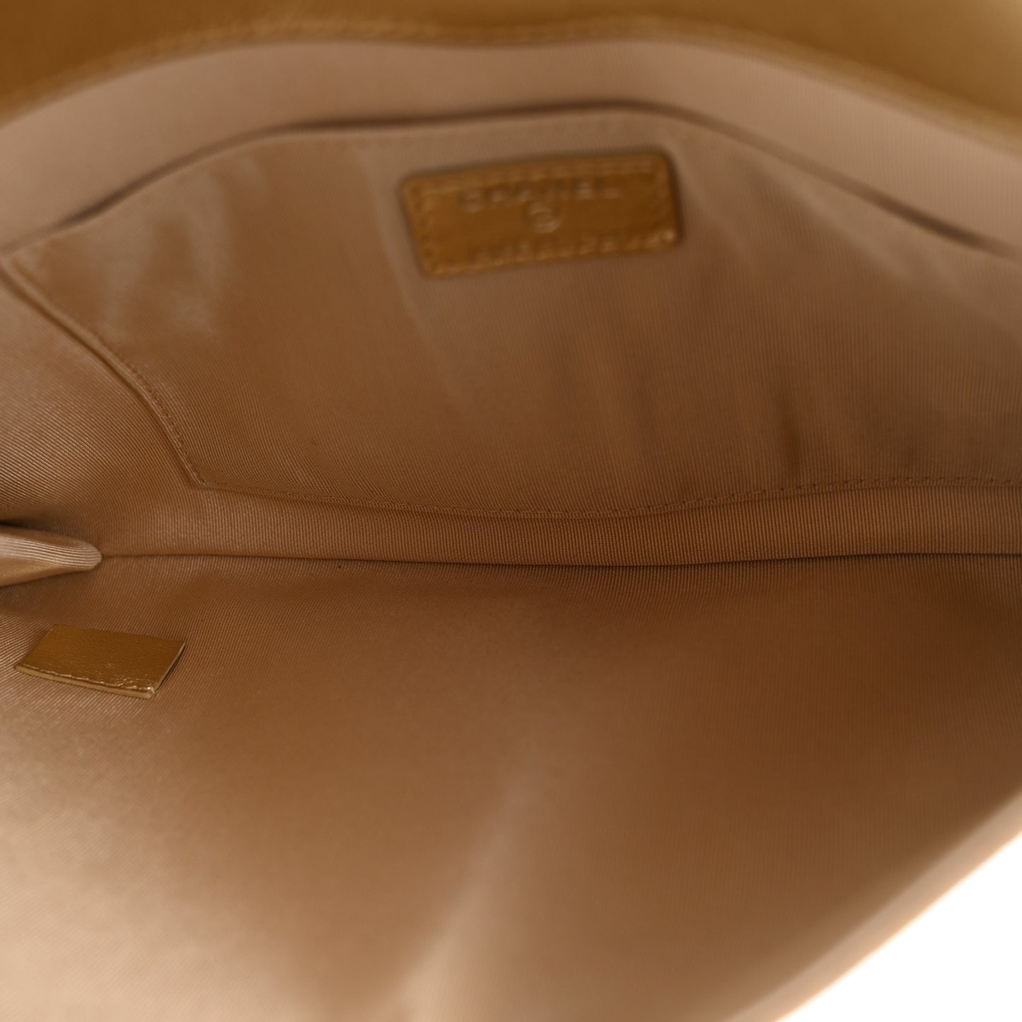 Metallic Lambskin Embossed Envelope Clutch Gold
