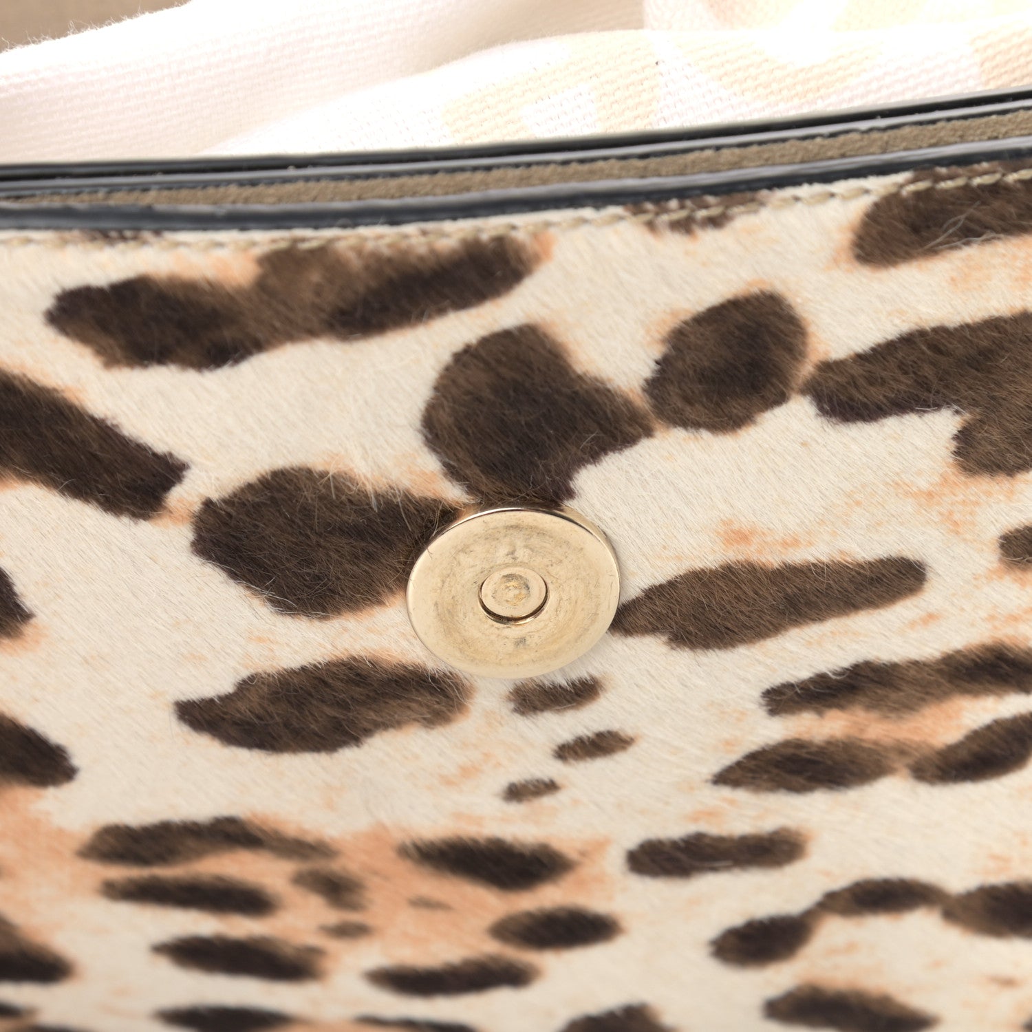 Chloe Calfskin Pony Hair Leopard Print Small Faye Shoulder Bag Abstract White 9 of 11