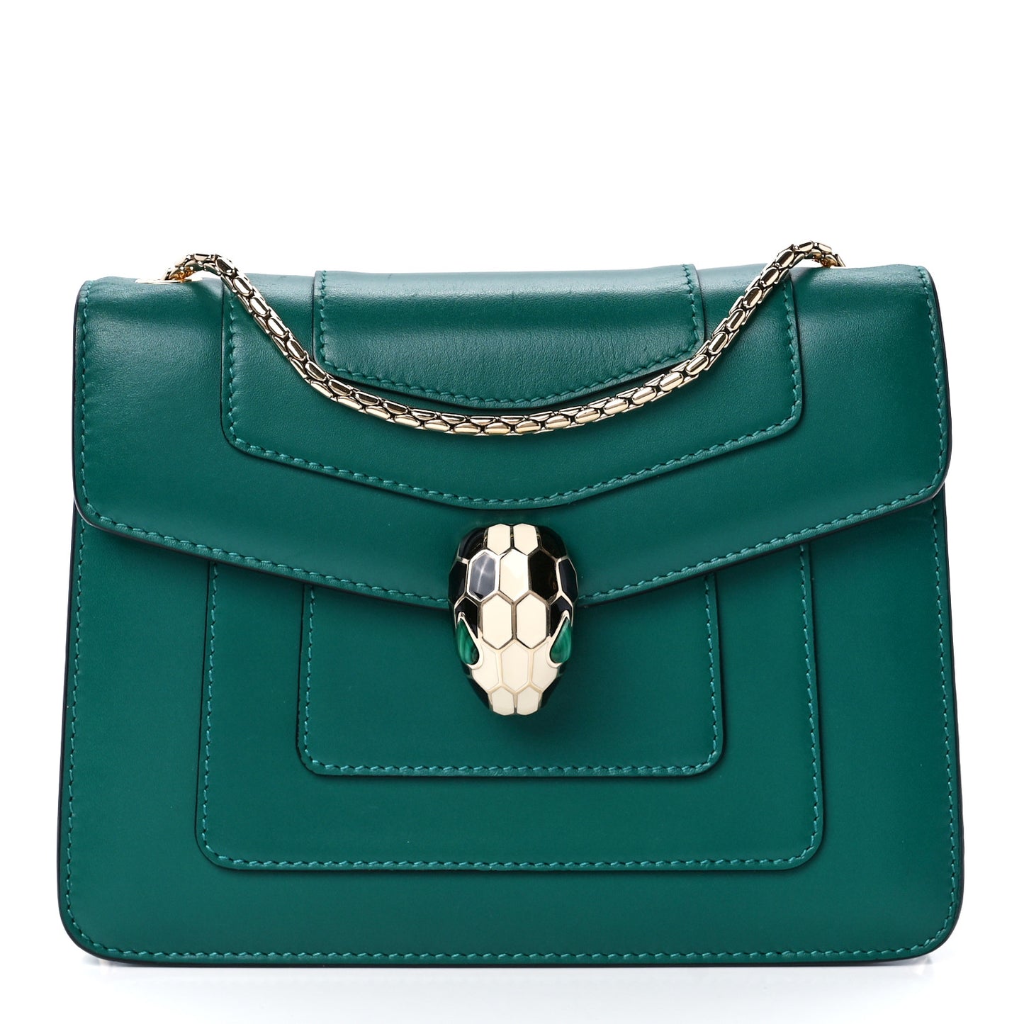Calfskin Serpenti Forever Crossbody Bag Emerald Green