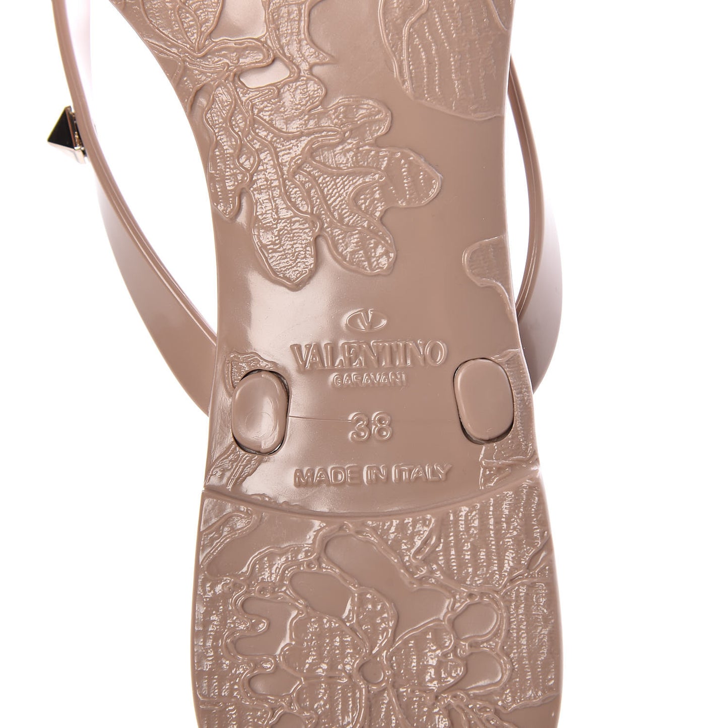 PVC Jelly Rockstud Bow Thong Sandals 38 Poudre