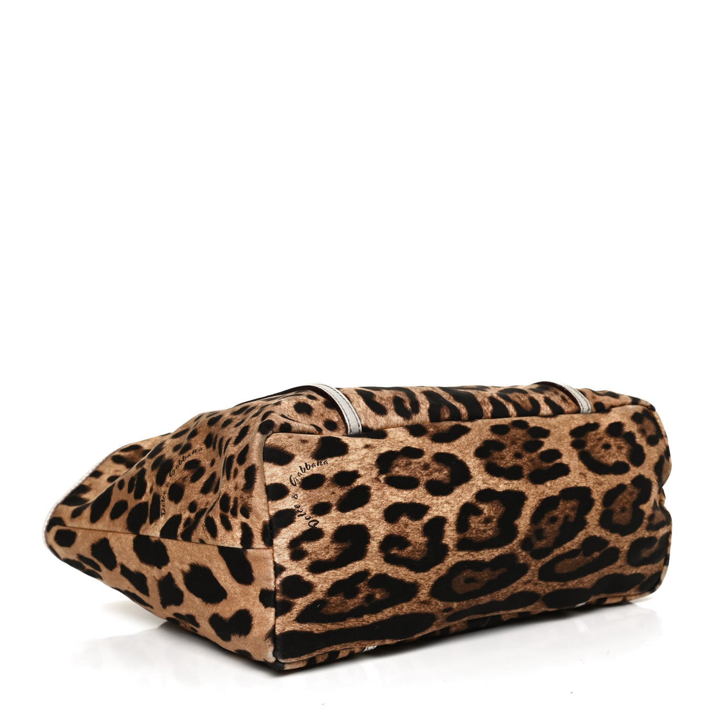 Canvas Leopard Print Medium Tote White