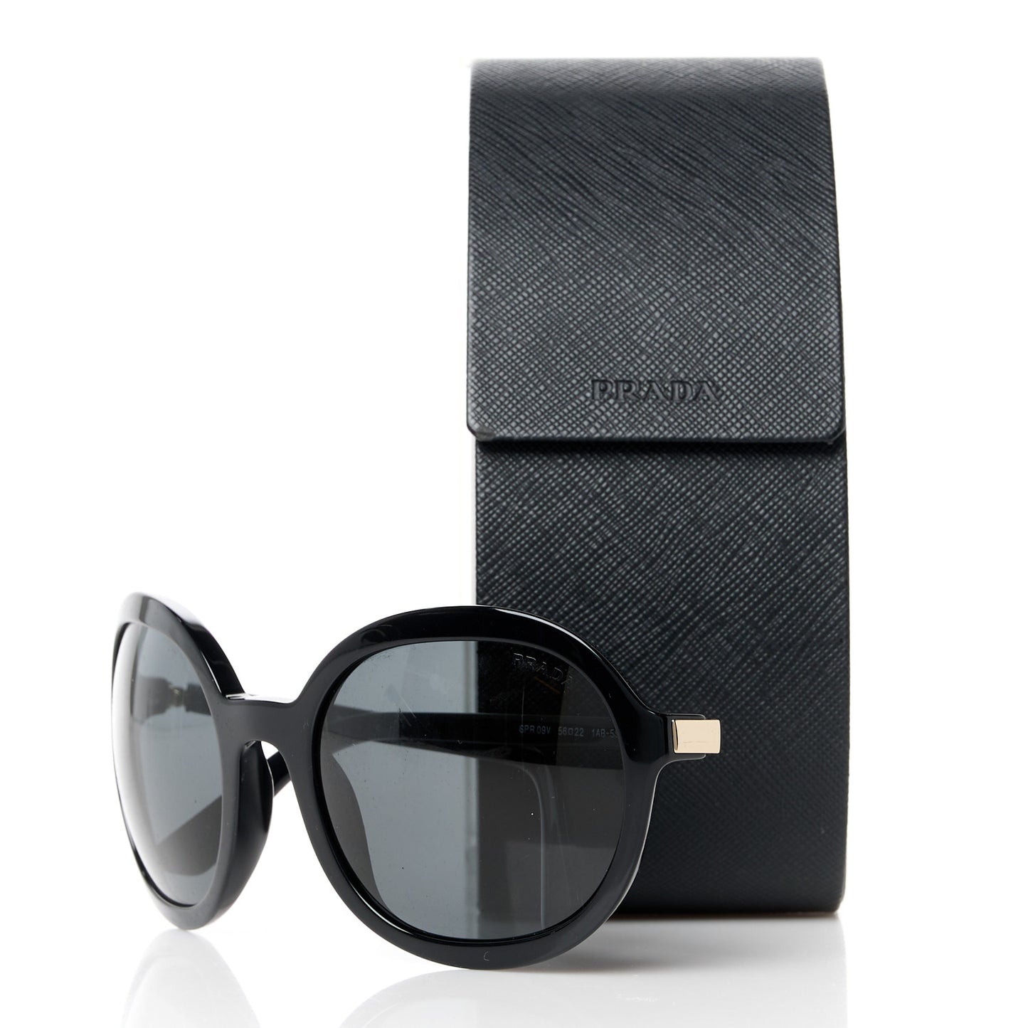Acetate Heritage Round Sunglasses SPR09V Black